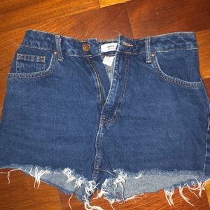 High waisted jean shorts